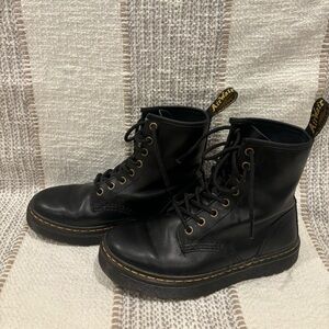 Dr. Martens black smooth leather lace up boots